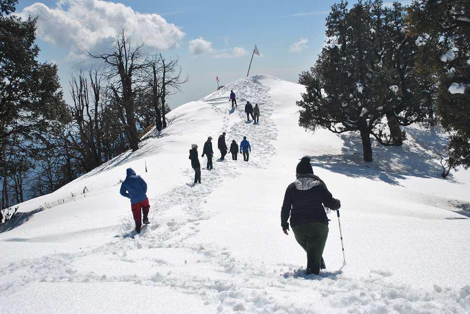 Begin the Nag Tibba Trek from the scenic village of Pantwari